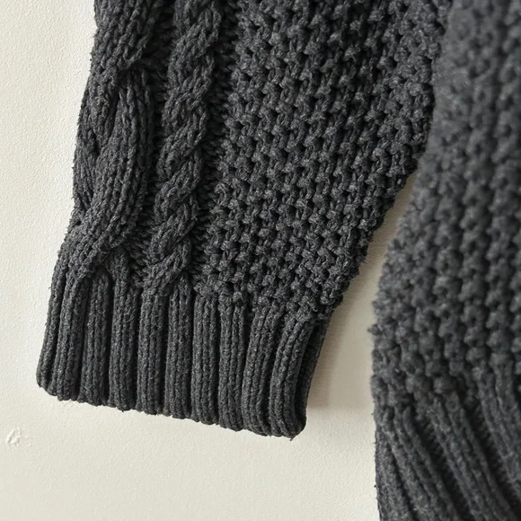 Quince 100% Organic Cotton Oversized Gray Cable Cardigan - Picture 13 of 16